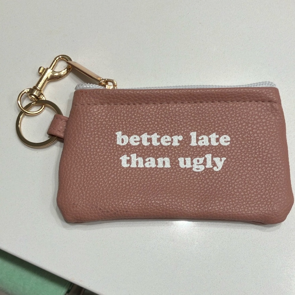 NWOT Totalee Better Late Than Ugly Change or ID Zippered Case